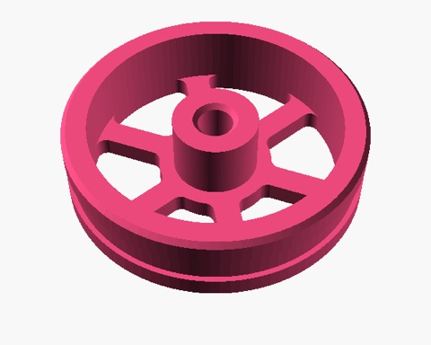 Náhled kolečka o průměru 30 mm se šesti paprsky