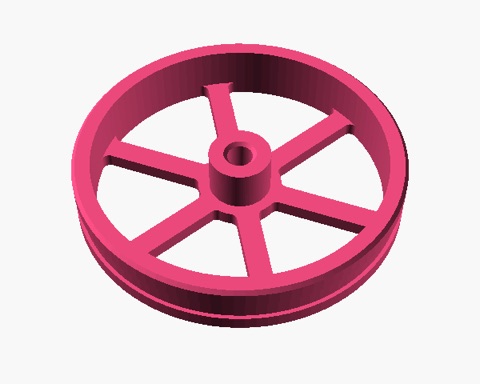 Náhled kolečka o průměru 45 mm se šesti paprsky