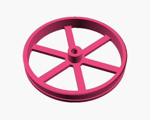 Náhled kolečka o průměru 60 mm se šesti paprsky